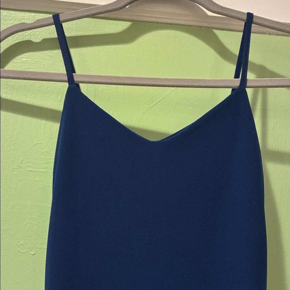 Elegant Blue Spaghetti Strap Dress